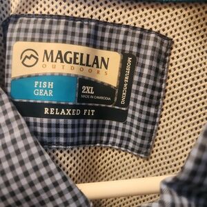 Magellan Outdoors Black and White Checkered Shirt